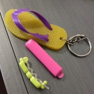 Two kid hair clip with keychain